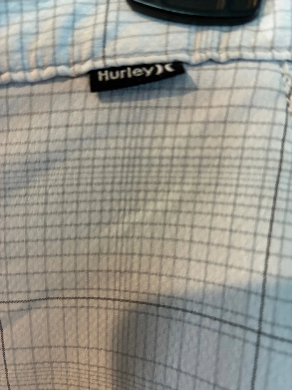 Hurley Size 29-16 Boys Plaid Casual Shorts - White/Gray